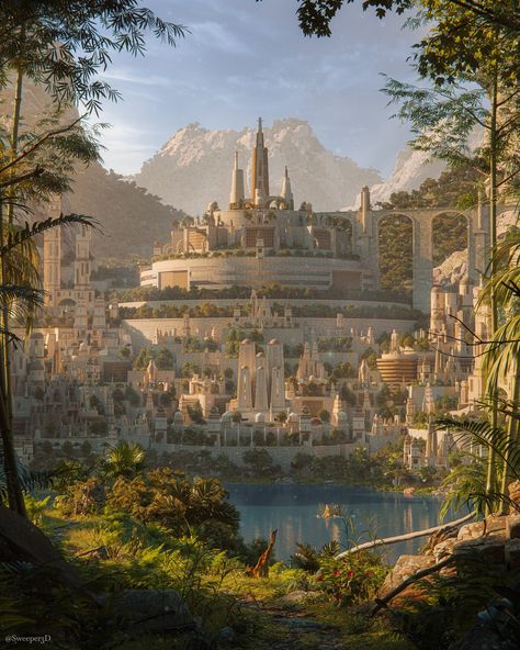 Fantasy Town, Dream Fantasy, Dragon City, Castle Art, Fantasy City, Fantasy Castle, Fantasy Setting, Fantasy Places, Futuristic City