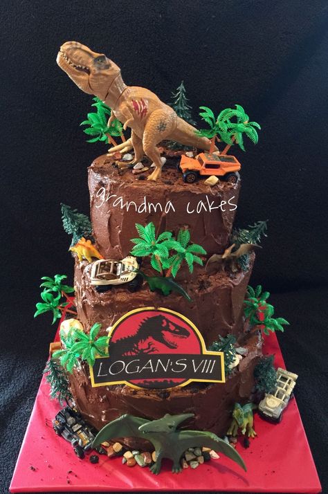 Jurassic Park Birthday Cake Jurassic World Park Cake Cakes Pinterest Jurassic Park Party Jurassic World Cake Ideas, World Cake Ideas, Cake Ideas Dinosaur, Jurassic Park Cake, Dino Cakes, Jurassic World Party, Dinosaur Jurassic Park, Jurassic World Cake, Dinosaur Party Ideas