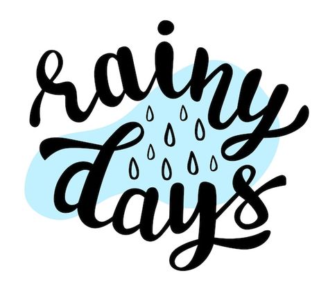 Rainy days hand lettering quote Premium ... | Premium Vector #Freepik #vector #hello-november #welcome-text #typography-banner #script-font Text Typography, Hello November, Easy Drawings For Kids, Hand Lettering Quotes, Psd Icon, Unique Wallpaper, Lettering Quotes, Font Design, Free Resources