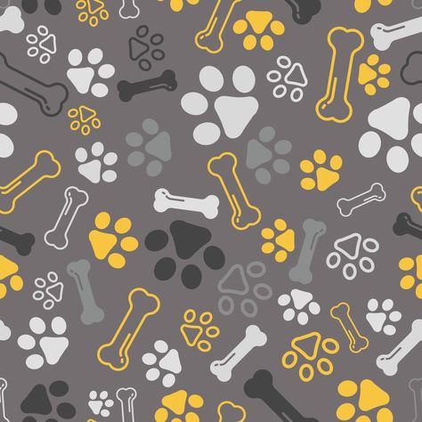 Dog Paw seamless pattern vector bone dog footprint pattern cartoon tile grey background repeat scarf isolated illustration gift or wrapping paper puppy texture Dog Scrapbook Paper, Dog Paw Pattern, Dog Clinic, Paper Patterns Design, Dog Footprint, Paper Snowflake Patterns, Weaving Patterns Design, Calendars 2024, Dog Background