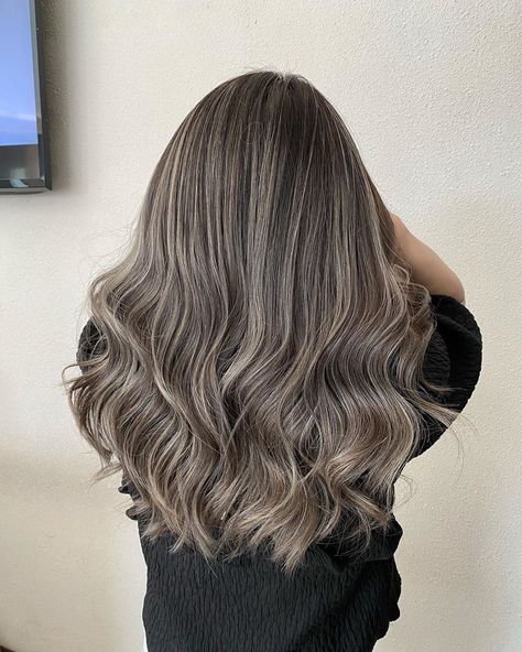 Loving ash brown hair? Check our edit of Instagram's best ash brown hair colours - from blended balayage to icy ombres, for ashy #hairinspo. Ash Brown Hair Balayage On Black Hair, Icy Ash Brown Hair, Highlights Brown Hair Ash, Ash Beige Highlights, Icy Brown Hair, Ash Brown Hair Highlights, Icy Brunette, Ash Beige Balayage, Ash Brown Hair With Highlights