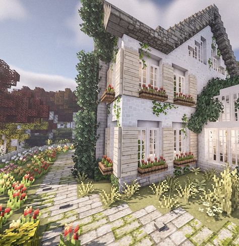 Minecraft Bee, Minecraft Aesthetic, Stone Mansion, Minecraft Ideas, Home Sweet Home, The English, Mansion, The Amazing, Minecraft