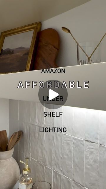 South House on Instagram: "💡Under shelf lighting, but make it affordable! 

💡Comment “Undercab” for the link!

#undercabinetlighting #shelfie #lighting #lightdesign #interiordesign #homeinspiration #homeinspiration #pantry #fyp #affordableluxury #transitionaldesign #modernfarmhouse #architecture #pinterestinspired #amazonfinds #ad

Check out my LTK & Amazon storefront!" Exposed Pantry, Under Shelf Lighting, Shelf Lighting, Amazon Storefront, Under Cabinet Lighting, Transitional Design, Affordable Luxury, Store Fronts, Lighting Design