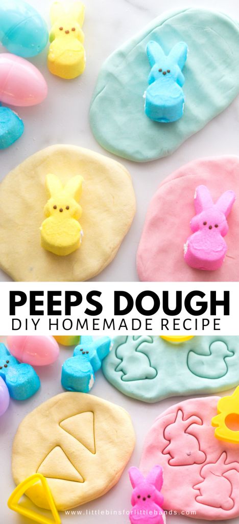 Peeps Playdough Recipe, Peeps Playdough, Edible Play Dough Recipe, Peeps Crafts, Peeps Recipes, Edible Playdough, Dough Ideas, Homemade Playdough Recipe, Edible Slime