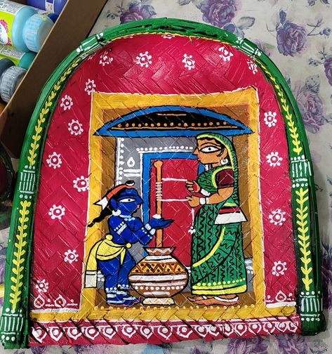 Soop Painting Ideas, Kulo Art Painting, Kulo Painting Ideas, Kulo Designs, Kula Art, Kulo Painting, Matka Decoration, Kulo Art, Meenakari Painting