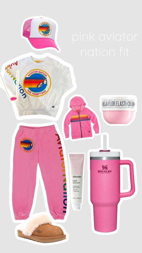 pink aviator nation fit !! 🌷 #outfitinspo #beauty #pink #preppy Preppy Aviator Nation, Pink Aviator Nation, Avatar Nation, Preppy Shuffles, Sweatpants Outfits, Airport Fits, Pink Preppy, Pink Cap, Dream Outfits