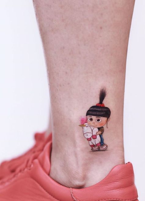 Turkish Tattoo, Minion Tattoo, Istanbul Tattoo, Pink Tattoo, Unicorn Tattoos, Small Girl Tattoos, Tattoos Geometric, Tatuaje A Color