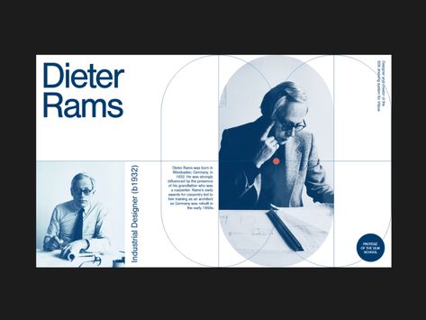 Biography Layout, Biography Design Layout, Villa Mairea, Dieter Rams Design, Graphic Minimalist, Ux App Design, Infographic Layout, Dieter Rams, Creative Web Design