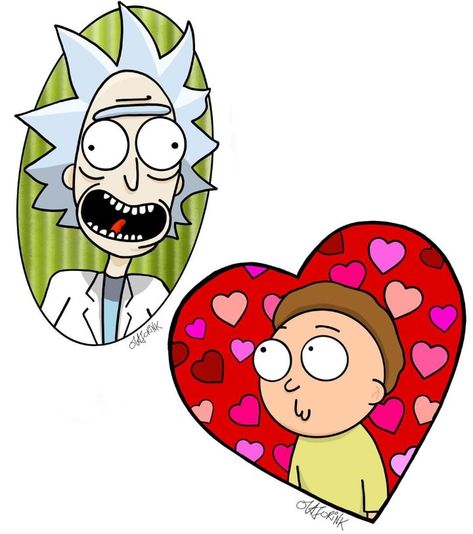 Rick and Morty Rick And Morty Valentines Card, Rick And Morty Valentines, Rick And Unity, Rick And Morty Gift Ideas, Rick And Morty Painting, Doodle Box, Valentine Drawing, Rick And Morty Drawing, Rick And Morty Stickers