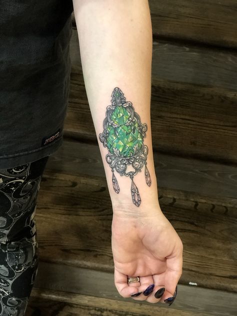 Emerald Stone Tattoo, Jade Tattoo Stone, Emerald Tattoo, Stone Tattoo, Coverup Tattoo, Gem Tattoo, Egyptian Ankh, Frog Tattoos, Blank Slate