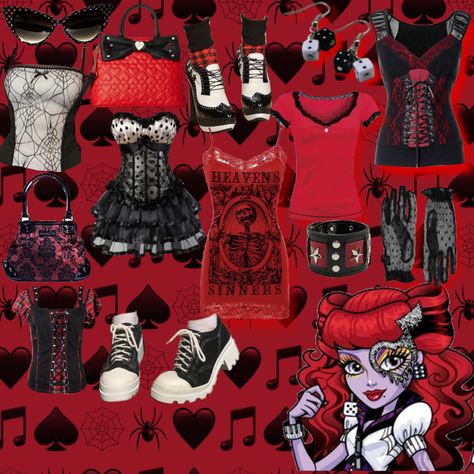 Operetta Aesthetic Outfit, Operetta Monster High Costume, Monster High Outfit Ideas, Operetta Cosplay, Monster High Outfit Inspiration, Rock Band Costumes, Monster High Aesthetic Outfit, Monster High Outfits, Operetta Monster High