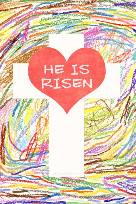 Children's craft for resurrection day. Easter Jesus Crafts Preschool, He Is Risen Easter Craft, Easter Crafts Toddlers Jesus, He Is Risen Activities, Resurrection Sunday Activities For Kids, He Is Risen Kids Craft, Jesus Died On The Cross Craft, Jesus Is Risen Craft, Jesus Is Alive Craft