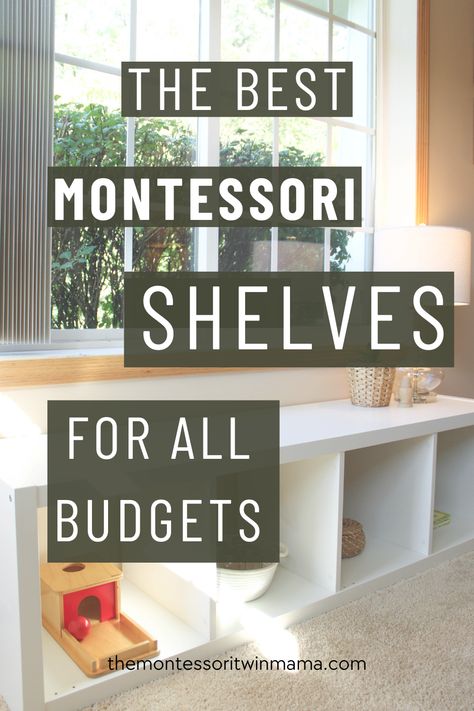 A Montessori shelf is the perfect addition to your living room for setting out your child's Montessori toys. Montessori shelves range from infant shelves all the way to upper elementary children. I'll share options with you for how you can create that beautiful Montessori environment in your home while honoring the budget that you have. Having a Montessori Shelf will help keep your environment orderly and beautiful while you honor your child's sensitive period for order. Find the best shelf. Infant Montessori Shelf, Montessori Playroom And Bedroom Combined, Montessori Room Decor, Montessori Play Area In Living Room, Montessori On A Budget, Small Montessori Playroom, Infant Montessori Room, Ikea Montessori Playroom, Diy Montessori Shelf