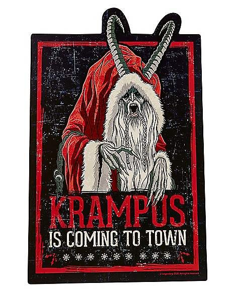 Krampus Is Coming To Town Sign - Spirithalloween.com Christmas Skulls, Creepy Home Decor, Town Sign, Retro Christmas Decorations, Creepy Christmas, Dark Christmas, Retro Metal Signs, Halloween Decorations Indoor, Metal Wall Art Decor