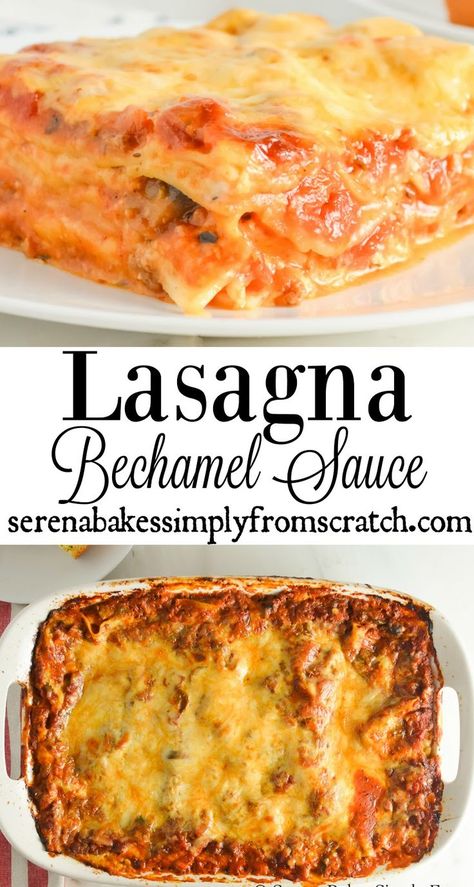 Lasagna Bechamel, Cheesy Lasagna Recipe, Baked Lasagna Recipe, Lasagna With Bechamel Sauce, Easy Homemade Lasagna, Cheesy Lasagna, Lasagna Recipe With Ricotta, Ricotta Spinach, Béchamel Sauce