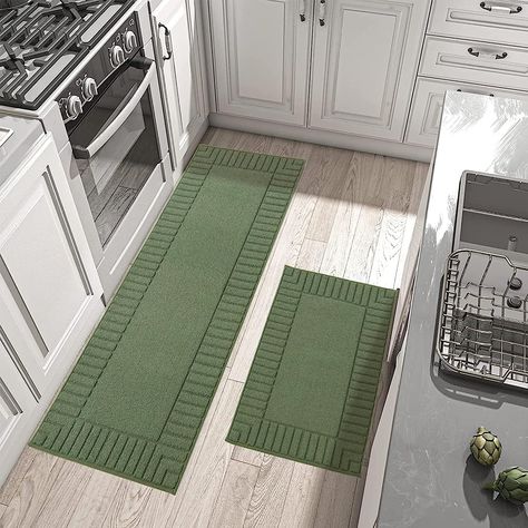 Green Rug Kitchen, Kitchen Rug Green, Washable Kitchen Rugs, Kitchen Throw Rugs, Floor Machine, Kitchen Carpet Runner, Kitchen Rugs Washable, Kitchen Area Rugs, Sink Mats