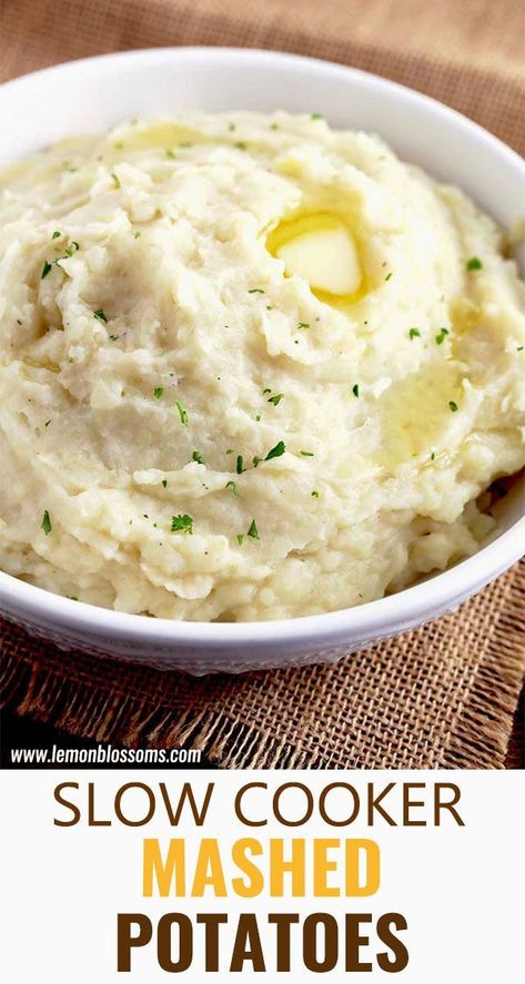 Slow Cooker Mashed Potatoes are creamy, fluffy, delicious and easy to make. This Crock Pot Mashed Potatoes are the perfect and most convenient side dish to serve any day but especially during the holidays. #potatoes #crockpot #creamy #easy #recipe #sidedish #holidays Crock Pot Mashed Potatoes, Potatoes Crockpot, Slow Cooker Mashed Potatoes, Potato Recipes Crockpot, Crockpot Mashed Potatoes, Cream Cheese Potatoes, Crock Pot Potatoes, Easy Mashed Potatoes, Best Mashed Potatoes