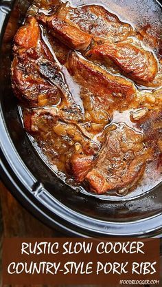 Ribs In Crock Pot, Country Ribs Recipe, Slow Cooker Pork Ribs, Slow Cooker Ribs Recipe, Boneless Pork Ribs, Country Style Pork Ribs, Crockpot Ribs, Boneless Ribs, Country Style Ribs