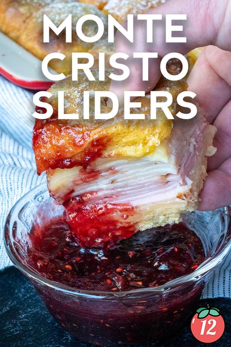 Monte Cristo Sliders | 12 Tomatoes Monte Cristo Sliders, Party Sliders, Monte Cristo Sandwich, Everything At Once, Slider Sandwiches, 12 Tomatoes Recipes, Appetizer Sandwiches, Monte Cristo, 12 Tomatoes