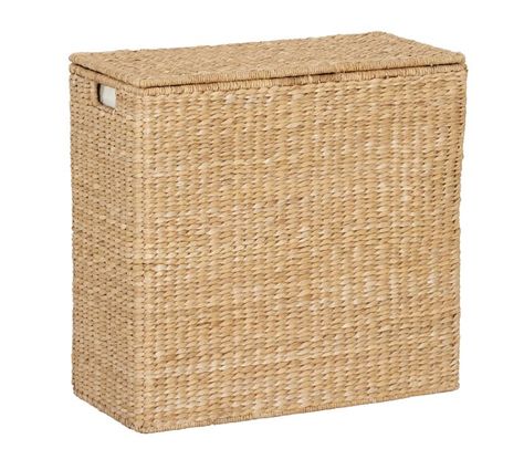 Divided Perry Laundry Hamper | Pottery Barn Laundry Sorting, Bath Organization, Small Entryways, Luggage Organization, Laundry Hamper, Accessories Decor, Bath Furniture, Free Interior Design, Mirror Art