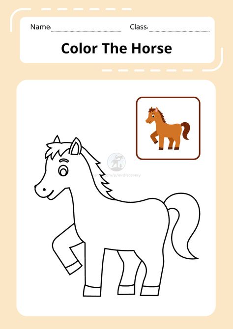 Let kids enjoy coloring with this simple and cute 'Color the Horse' worksheet! Featuring an adorable horse illustration, this activity encourages creativity while helping children practice their fine motor skills. Perfect for preschoolers and early learners, this fun printable is great for classrooms, homeschooling, or at-home play.

#HorseColoring #PrintableForKids #KidsActivities #ColoringWorksheet #FunLearning Cute Template, Animal Pictures For Kids, Coloring Worksheet, Worksheet For Kids, Horse Illustration, Fun Printable, Brown Horse, Color Worksheets, Helping Children