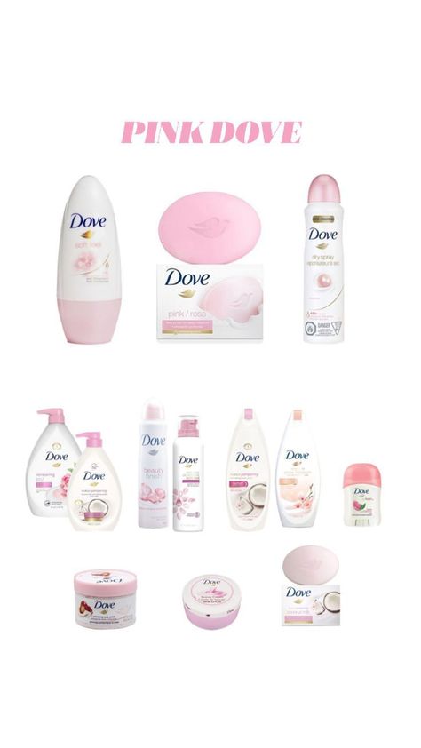 Dove Care Products, Dove Body Care Products, Dove Self Care, Body Cleaning Routine, Pink Dove Products, Coquette Body Care, How To Smell Like Roses Products, Dove Scent Combos, Dove Aesthetic Products