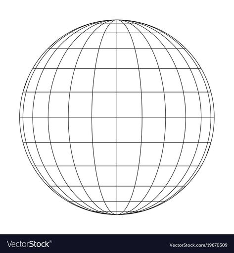 World Map Outline, Globe Drawing, Earth Grid, Earth Pattern, 3d Vector Illustration, Latitude And Longitude, Globe Vector, Planet Tattoos, Fashion Design Template