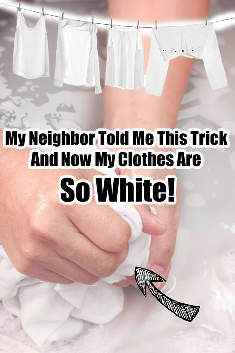 My Neighbor Told Me This Trick And Now My Clothes Are So White! If you’ve ever struggled with dingy, discolored clothes that just won’t look as bright as when they were new, you’re not alone. How To Make Dingy Whites White Again, Dingy Whites White Again, How To Whiten Clothes, Dingy Whites, Brighten Whites, White Laundry, Laundry Tips, White Clothes, Laundry Area