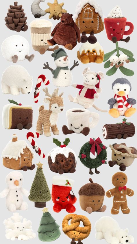 Sticker To Print, Jellycat Stuffed Animals, Cute Squishies, Stuffed Animal Cat, Follow Back, Christmas Inspo, Christmas Wonderland, Christmas Pins, Cute Stuffed Animals