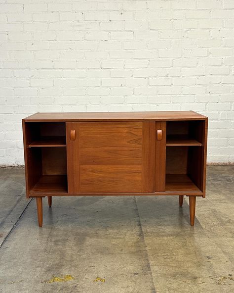 Compact Teak Credenza Price: 475 Dimensions: W48 D19.5 H30.5 Teak Credenza, Credenza, Teak