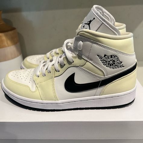 WMNS Air Jordan 1 Mid Coconut Milk Wmns Air Jordan 1, Air Jordan 1 Mid, Jordan 1 Mid, Air Jordan 1, Jordan Shoes, Coconut Milk, Jordan 1, Air Jordan, Air Jordans