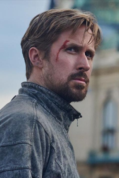 Gray Man Movie, Ryan Gosling Beard, The Gray Man, Gray Man, Action Movie, Ryan Gosling, The Gray, Beard Styles, Chris Evans