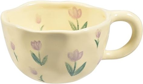 Amazon.com: Koythin Ceramic Coffee Mug, Creative Flower Cup for Office and Home, Dishwasher and Microwave Safe, 8.5 oz/250 ml for Latte Tea Milk (Purple Tulip) : Home & Kitchen Mug Crafts, Flower Cup, Purple Tulips, Morning Tea, Elegant Flowers, Ceramic Flowers, Mug Coffee, Elegant Floral, Ceramic Materials