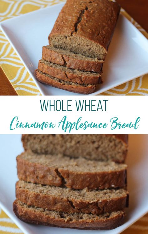 Whole Wheat Cinnamon Applesauce Bread {Freeezer-Friendly} | Thriving Home Cinnamon Applesauce Bread, Applesauce Bread Recipe, Mac And Cheese Muffins, Applesauce Bread, Tasty Sweets, Cinnamon Applesauce, Pumpkin Jam, Cinnamon Bread Recipe, Parmesan Casserole