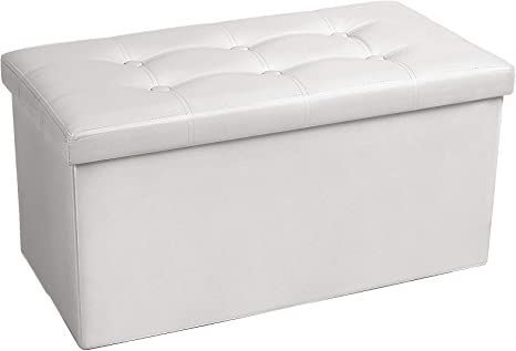 Storage Ottoman Bedroom, White Storage Ottoman, Collapsible Furniture, Ottoman Bedroom, Credenza Shabby, Living Room Ottomans, Coastal Living Room Furniture, Cama Ikea, Banquette Design