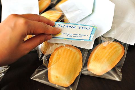 The Cheese Thief: Homemade Madeleine Cookies for Nautical Themed Baby Shower Favors Madeleine Packaging, Cookie Wrapping Ideas, Madeleine Cookies, Pearl Baby Shower, Madeline Cookies, Madeleine Cookie, Nautical Themed Party, Baking Packaging, Bakery Packaging