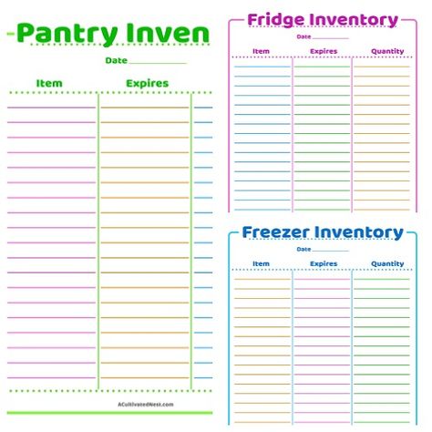 Freezer Checklist Printable, Food Inventory Printable Free, Pantry Inventory Printable Free, Freezer Inventory Printable Free, Grocery Inventory, Kitchen Inventory List, Freezer Inventory Printable, Pantry Inventory Printable, Fridge Inventory