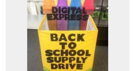 School Donations, School Supply Box, Back To School Displays, Book Drive, Community Service Ideas, School Supply Drive, School Preparation, School Boxes, Donation Box