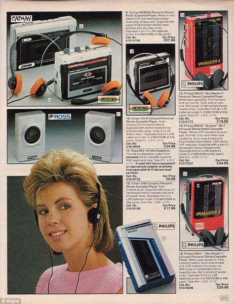 The original iPod: Long before the days of iPods and iPhones, this retro cassette player w... Retro Gadgets, 80s Nostalgia, Old Advertisements, 80s Aesthetic, Retro Ads, Cassette Player, Old Ads, Vintage Electronics, 80s Fashion