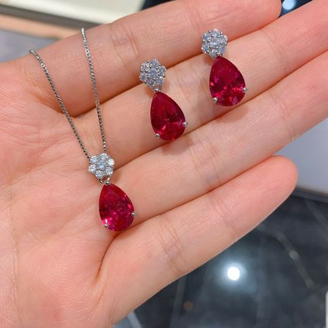 Zbrush Jewelry, Ruby Pendants, Ruby Pendant Set, Ruby Earring, Ruby Jewellery, Alexandrite Jewelry, Jewelry Ruby, Silver Necklace Set, Silver Top