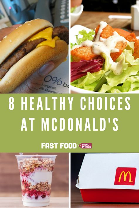 Fortunately, McDonald’s also has you covered when it comes to grabbing a satisfying and healthy meal. Check out the eight McDonald’s healthy choices below to order next time you swing through the drive through. Calorie Deficit Mcdonalds, Healthy Drive Thru Options, Healthy Mcdonalds Breakfast, High Protein Mcdonalds, Healthy Options At Fast Food, Macro Friendly Mcdonalds, Mcdonald’s Hacks, Fast Food Healthy Choices, Healthy Mcdonalds Options