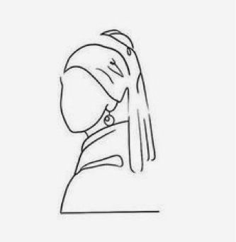 Mona Lisa Tattoo Simple, Famous Art Tattoo Minimalist, Monet Tattoo, Art Deco Study, Famous Art Coloring, Simple Line Tattoo, Girl With The Pearl Earring, Inspo Tattoo, Geometric Graphic Design