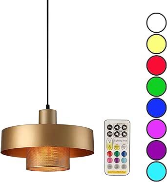 Modern style battery operated pendant light over kitchen island,6 RGB colors dimmable hanging lighting with remote control,Wireless pendant lights fixtures,(with bulb+remote control+charging cable) ( Battery Operated Pendant Lights, Light Over Kitchen Island, Pendant Light Over Kitchen Island, Lights Over Kitchen Island, Hanging Lighting, Ceiling Light Design, Hanging Ceiling Lights, Light Design, Island Lighting