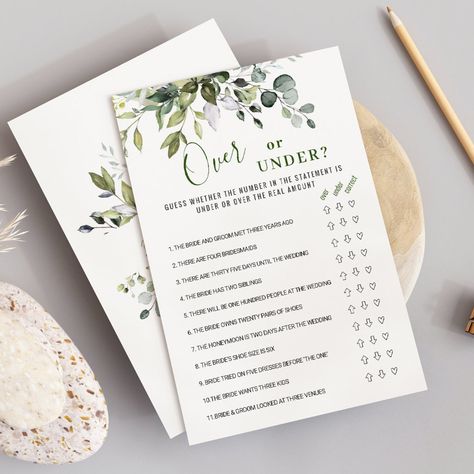 Eucalyptus Name that Love Song Bridal Game Card Games For Bridal Shower, Letters To The Bride, Bride Tribe Bachelorette, Shower Couple, Fun Wedding Games, Bridal Bingo, Bridal Games, Watercolor Eucalyptus, Minimalist Watercolor