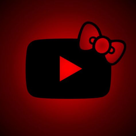 Youtube Y2k Icon, Custom Youtube Icon, Tumblr Icon App, Hello Kitty Youtube Icon, Youtube Aesthetic Icon, App Icon Ideas, App Icons Youtube, Red Icons For Apps, Youtube Pfp