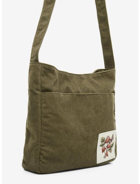 Grunge Mushroom Corduroy Crossbody Tote Bag Grunge Mushroom, Corduroy Bags, Indie Bag, Mushroom Patch, Mushroom Bag, Corduroy Bag, Bags Sewing, Tall Hoodies, Crossbody Tote Bag