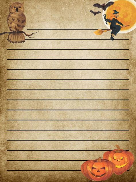 Halloween Daily Planner, Scary Scenery, Halloween Writing Paper, Halloween Stationery, Christmas Writing Paper, Free Printable Stationery Paper, Paper Halloween Decorations, Vintage Halloween Printables, Paper Template Free