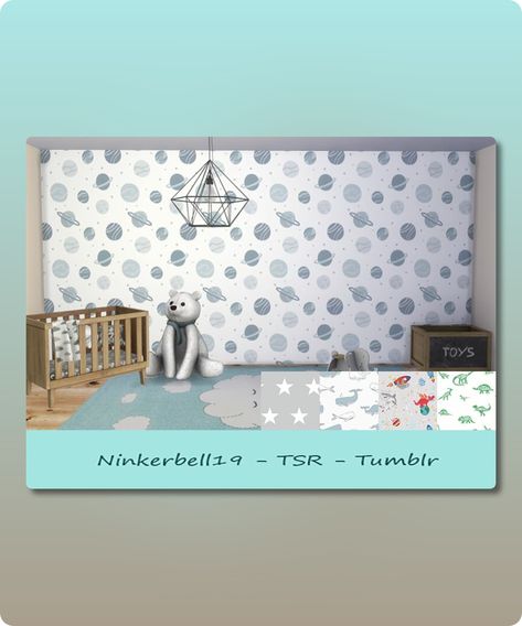 Sims 4 Decor CC: Boys Wallpaper Collection By Ninkerbell19 Sims 4 Pattern Wallpaper, Sims 4 Cute Wallpaper Cc, Sims 4 Cc Nursery Wallpaper, Sims 4 Cc Walls Wallpapers, Sims 4 Wallpapers Cc, Halloween Living Room, Hall House, Romantic Beach Wedding, Tools And Toys