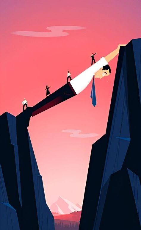 Teachers Day Drawing, Satirical Illustrations, Bridge Over Troubled Water, Foto Gif, Meaningful Pictures, Leadership Is, Surreal Photos, 카드 디자인, Conceptual Illustration