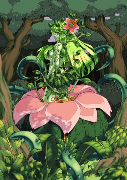 Flower Monster Art, Plant Oc, Alien Garden, Flower Monster, Flower People, Plant Monster, Flower Forest, Goblin Art, Monster Girl Encyclopedia